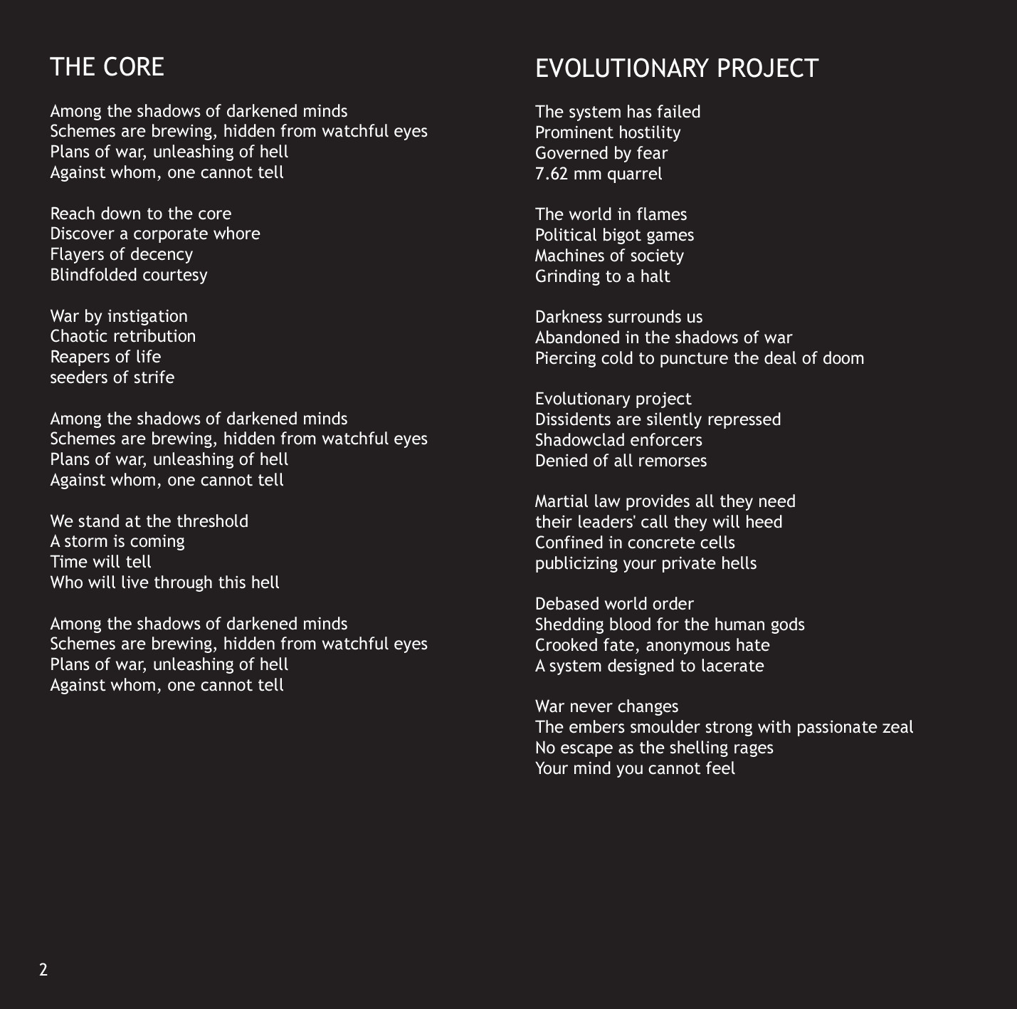 Wasteland booklet page 2
