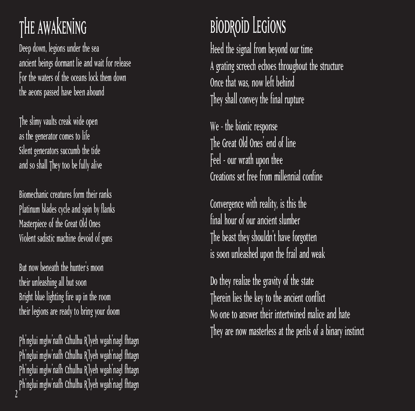 Deep Beneath booklet page 2