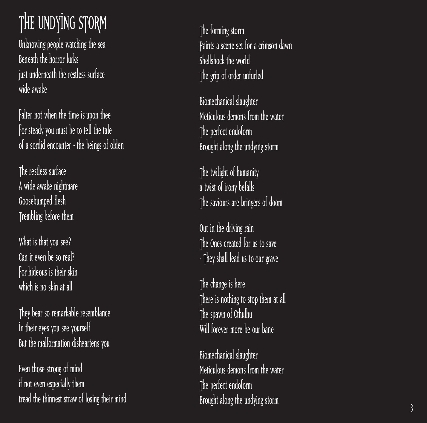 Deep Beneath booklet page 3