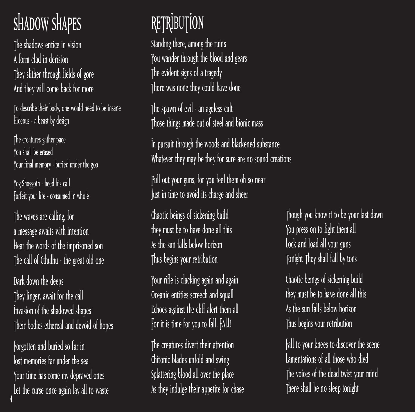 Deep Beneath booklet page 4