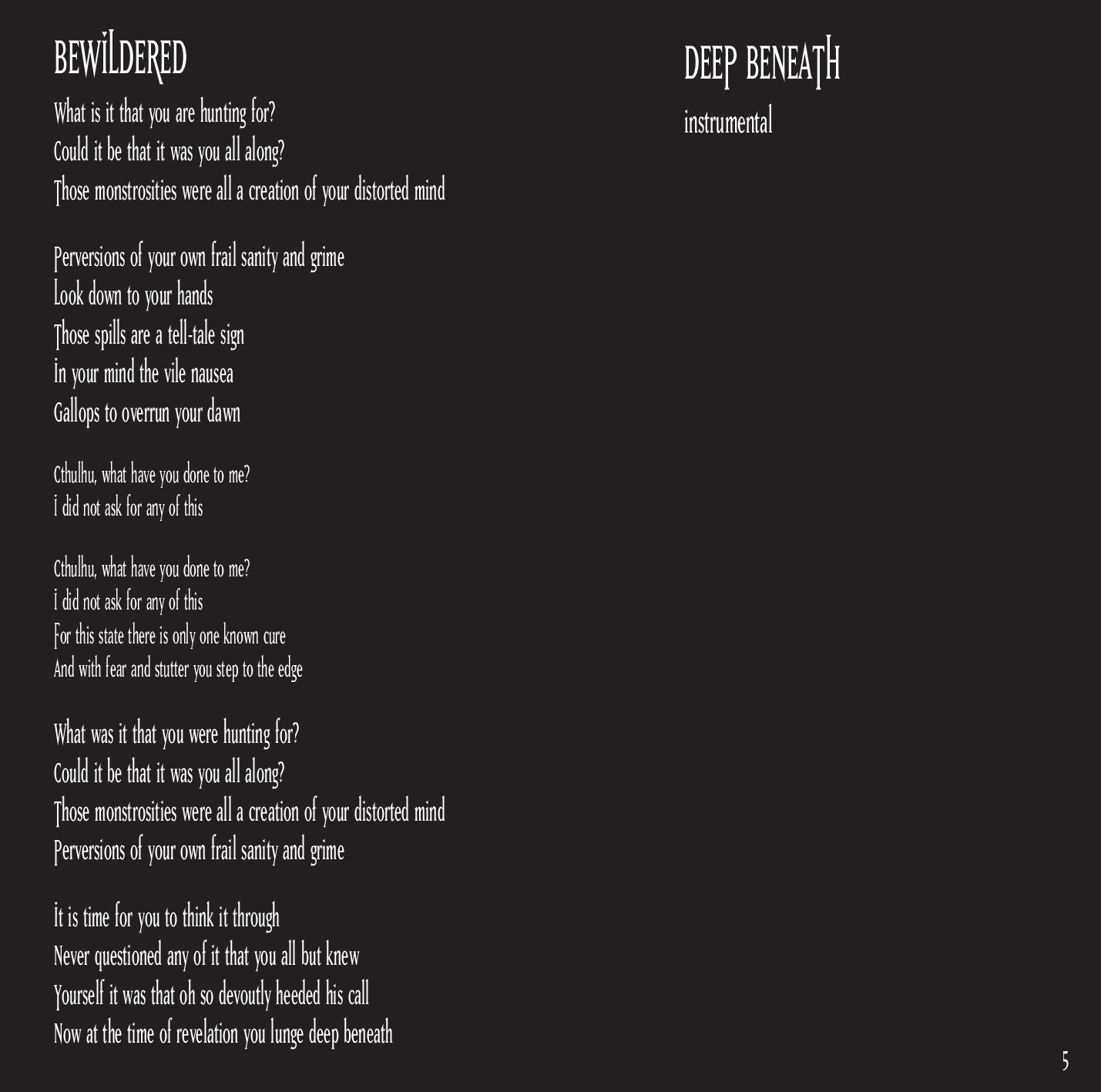 Deep Beneath booklet page 5