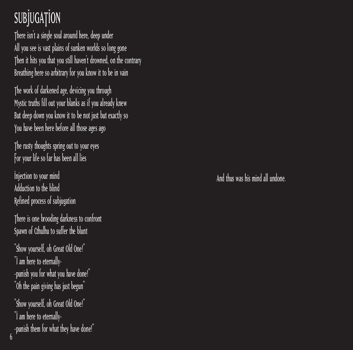 Deep Beneath booklet page 6