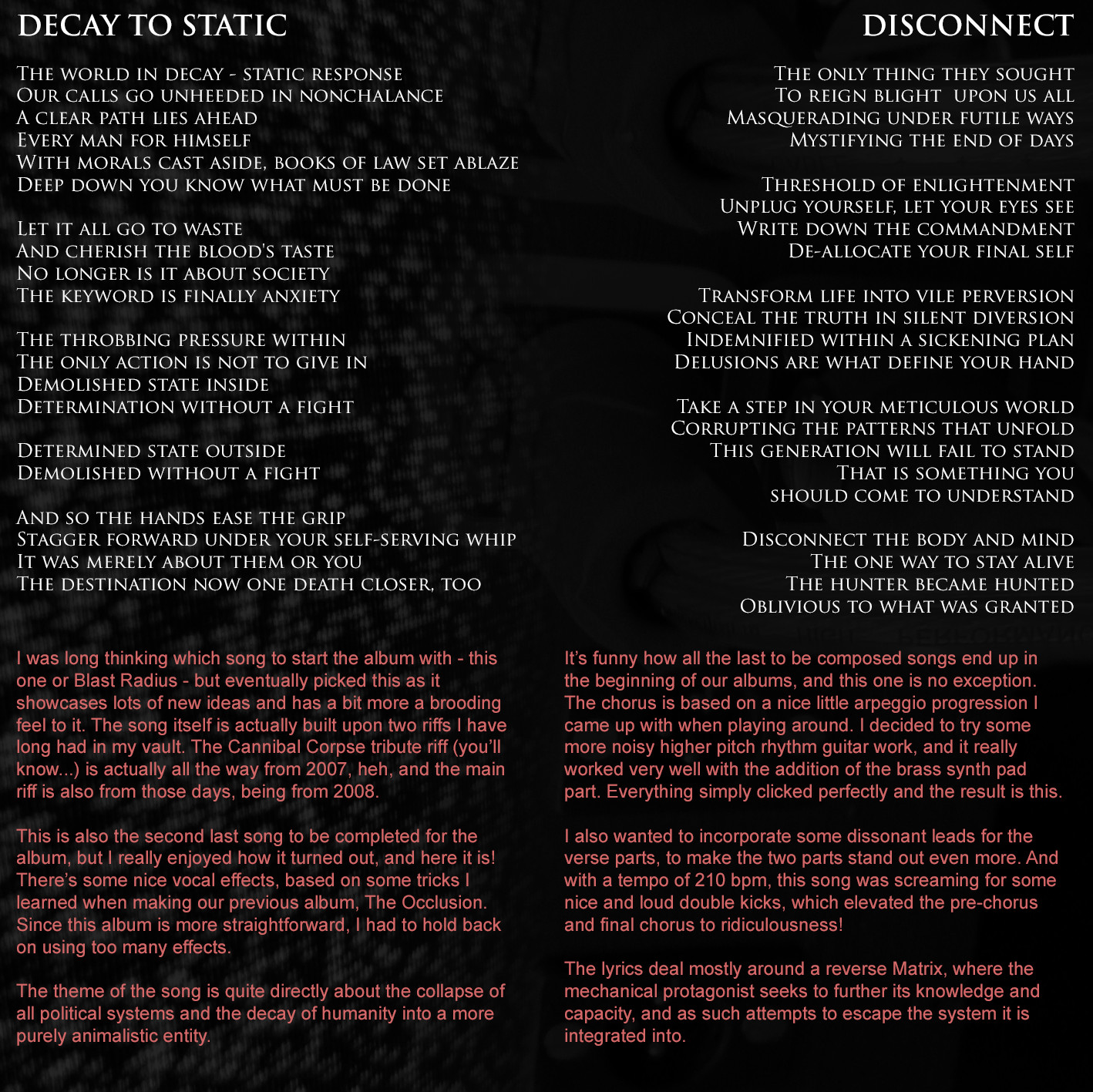 ...of What Remains booklet page 2